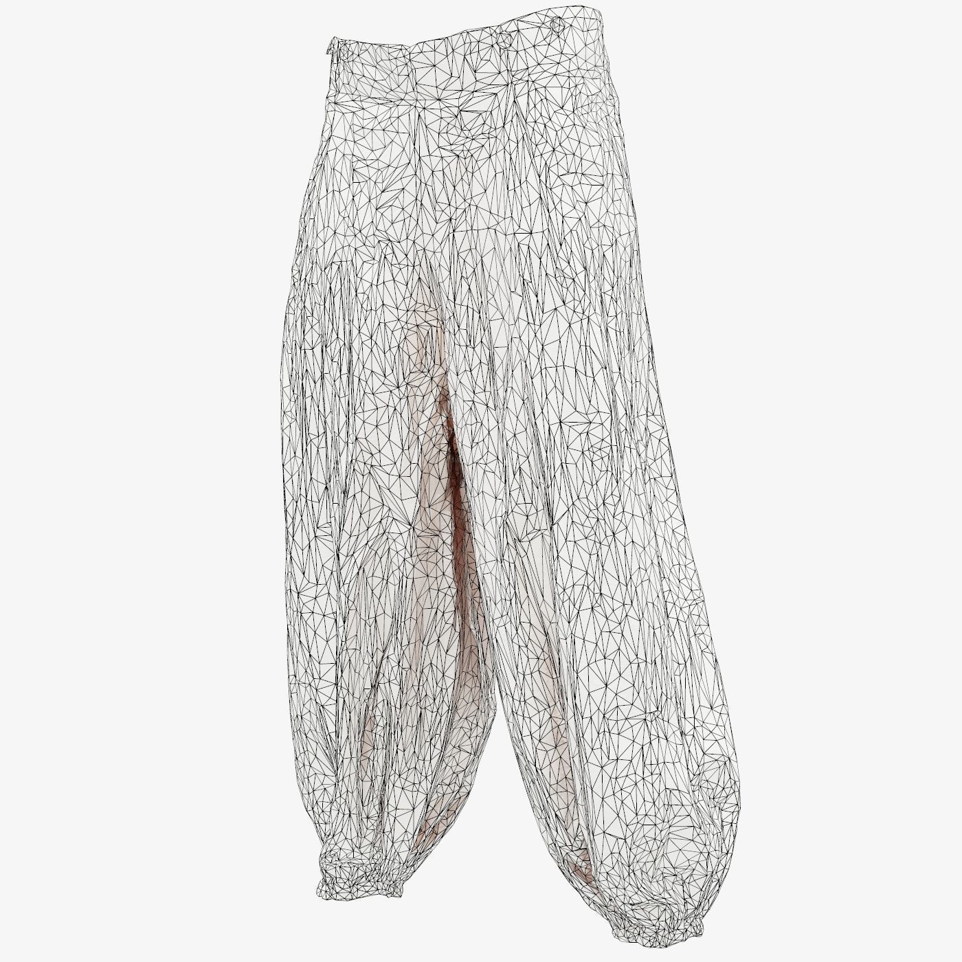 Suit D Trousers Low-poly 3D model_14