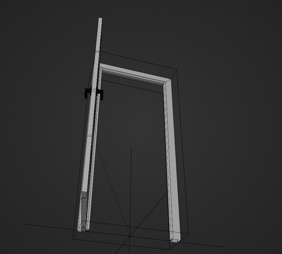 Wooden High Poly Door 3D model_8