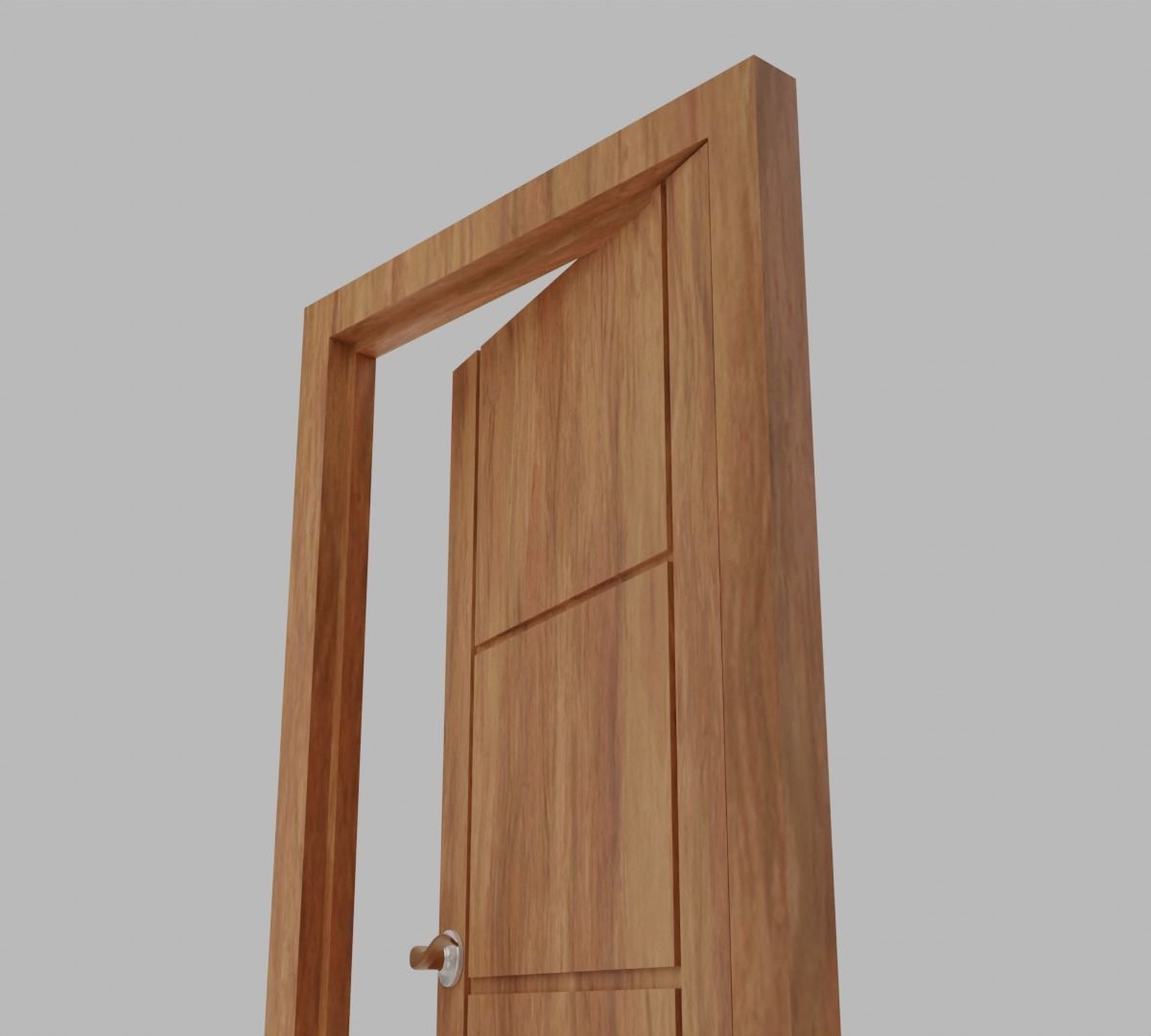 Wooden High Poly Door 3D model_13