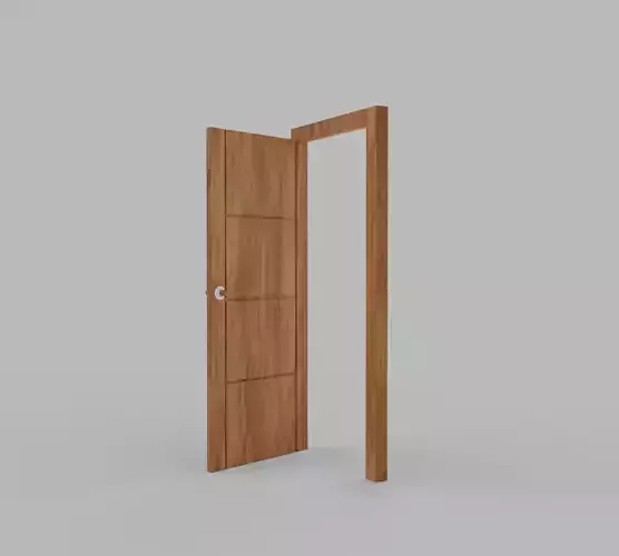 Wooden High Poly Door