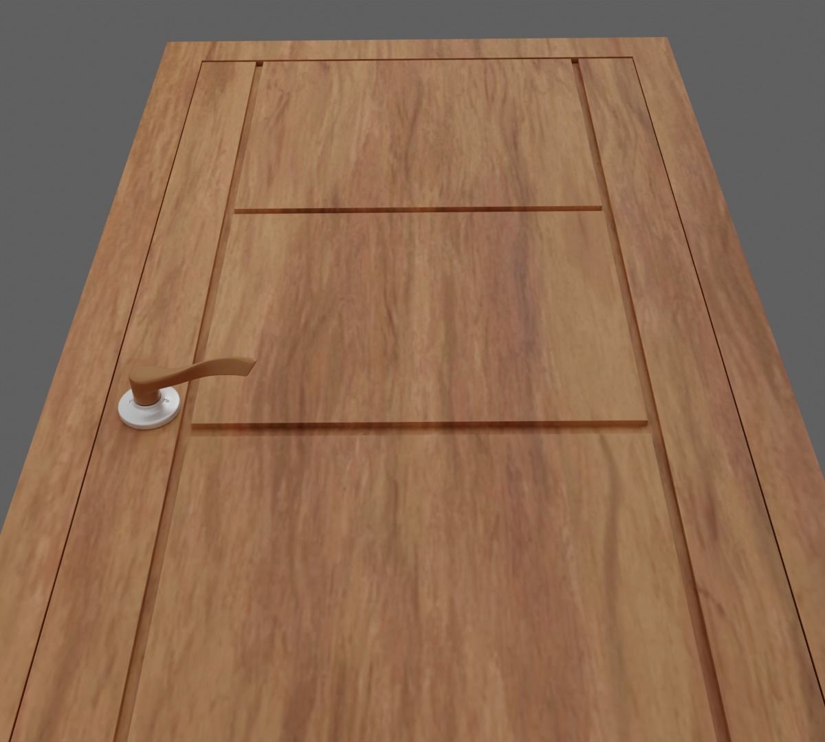 Wooden High Poly Door 3D model_9