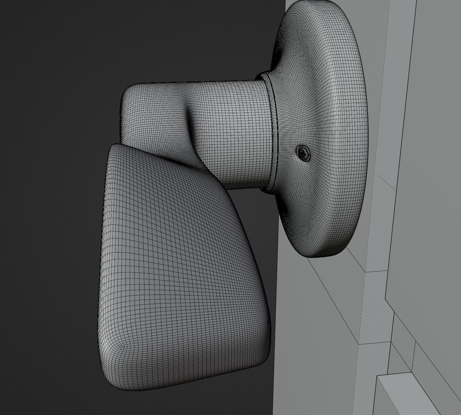 Wooden High Poly Door 3D model_5