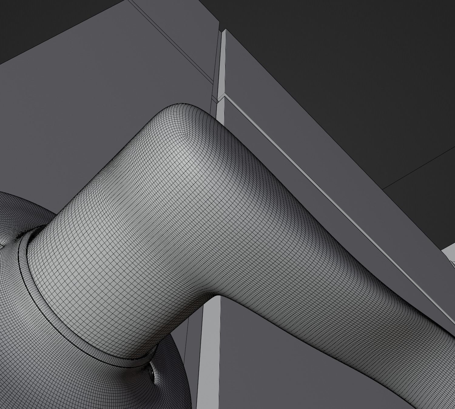 Wooden High Poly Door 3D model_7