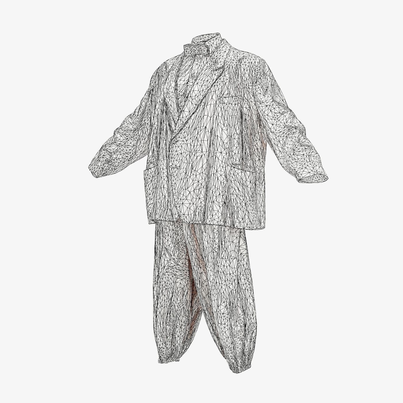 Suit D Full Closed Low-poly 3D model_14