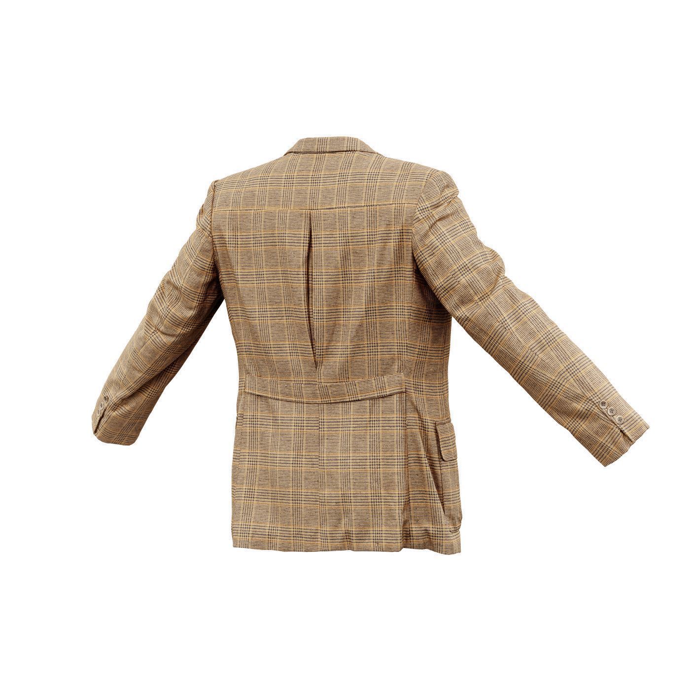 Suit C Vest Open Low-poly 3D model_7