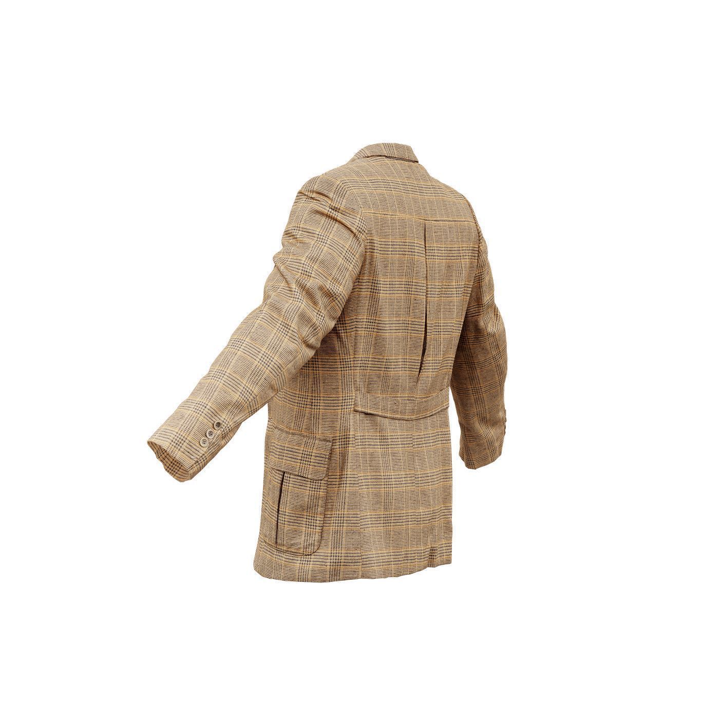 Suit C Vest Open Low-poly 3D model_10