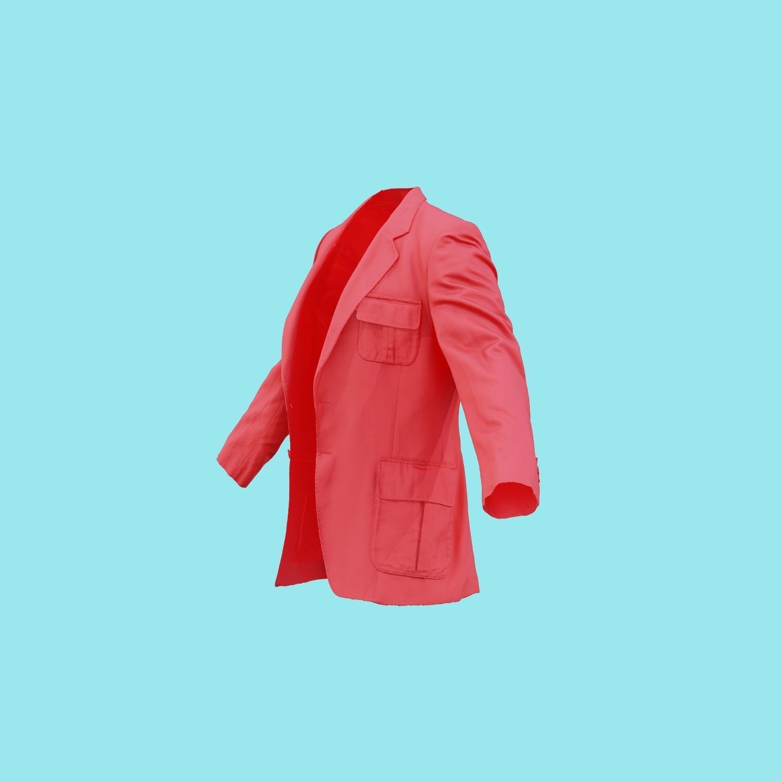 Suit C Vest Open Low-poly 3D model_23