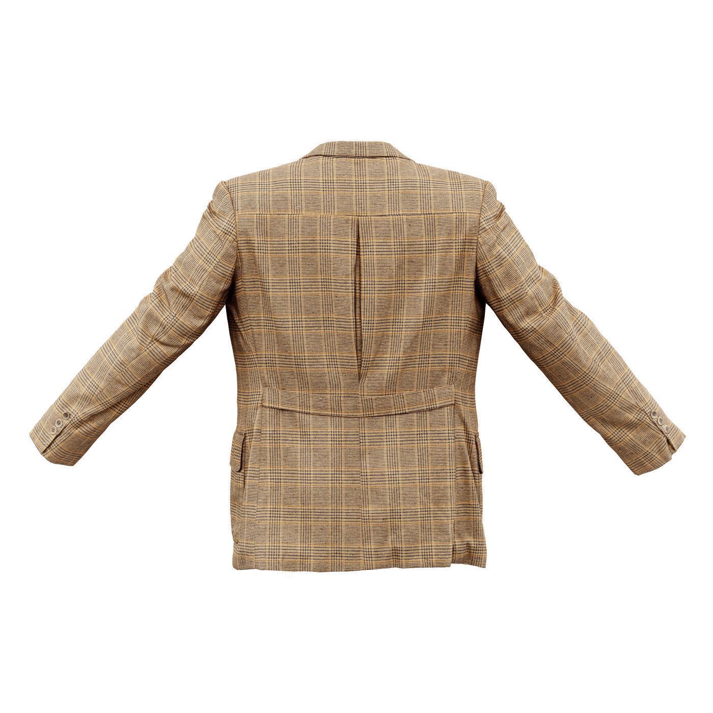 Suit C Vest Open Low-poly 3D model_8