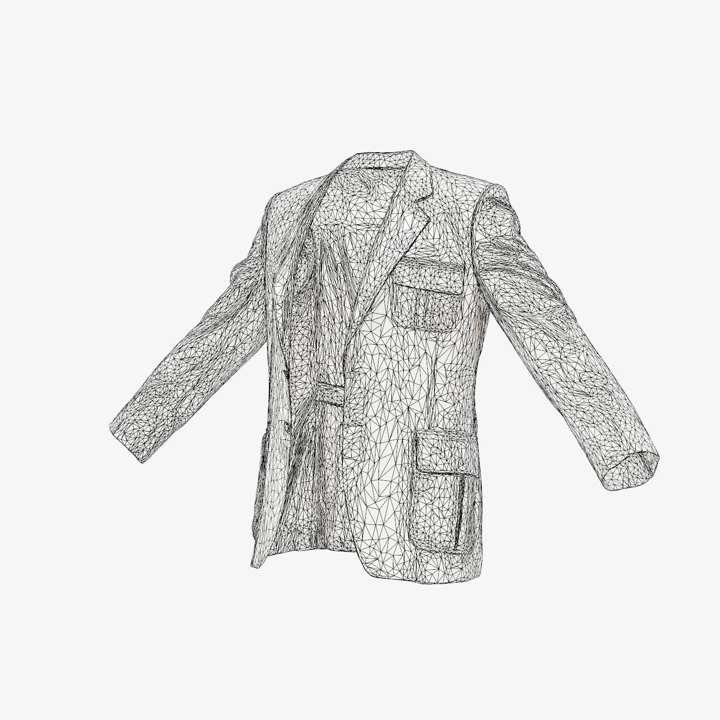Suit C Vest Open Low-poly 3D model_14