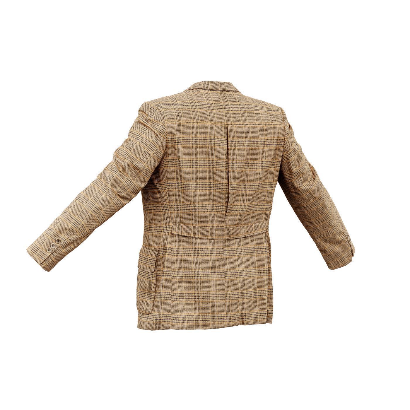 Suit C Vest Open Low-poly 3D model_9