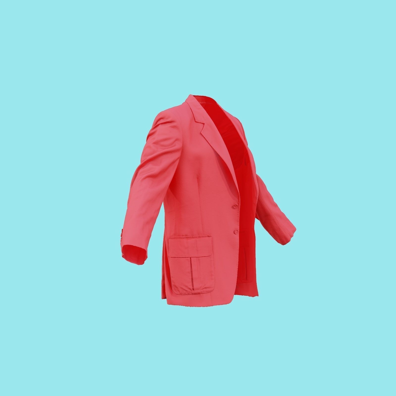Suit C Vest Open Low-poly 3D model_19