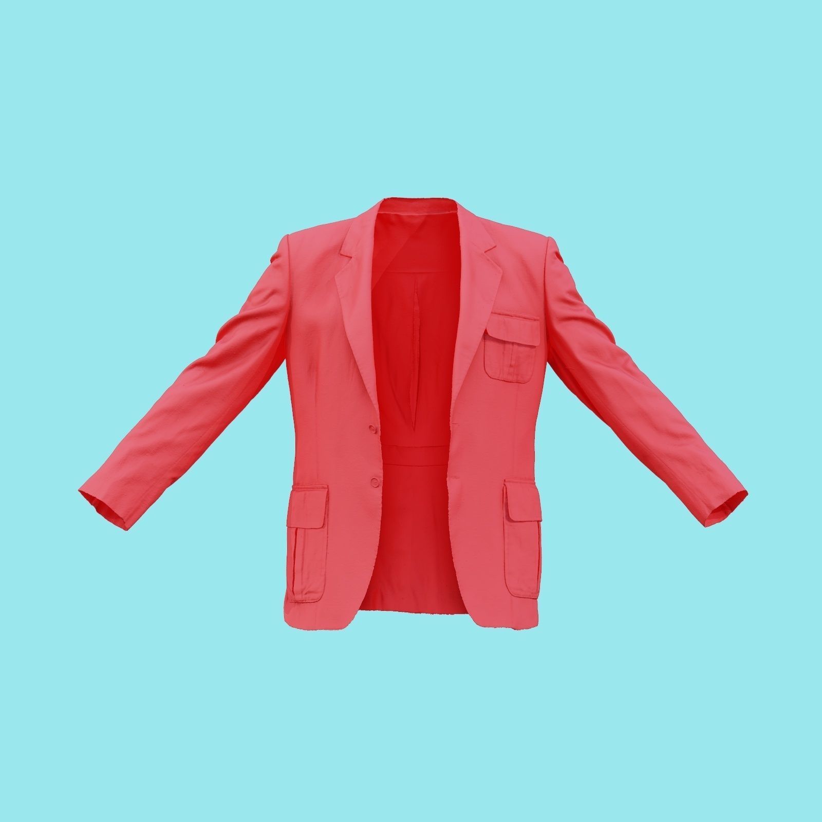 Suit C Vest Open Low-poly 3D model_18