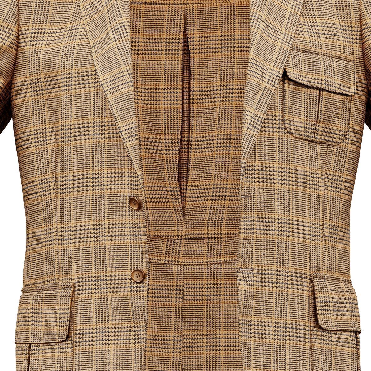 Suit C Vest Open Low-poly 3D model_1