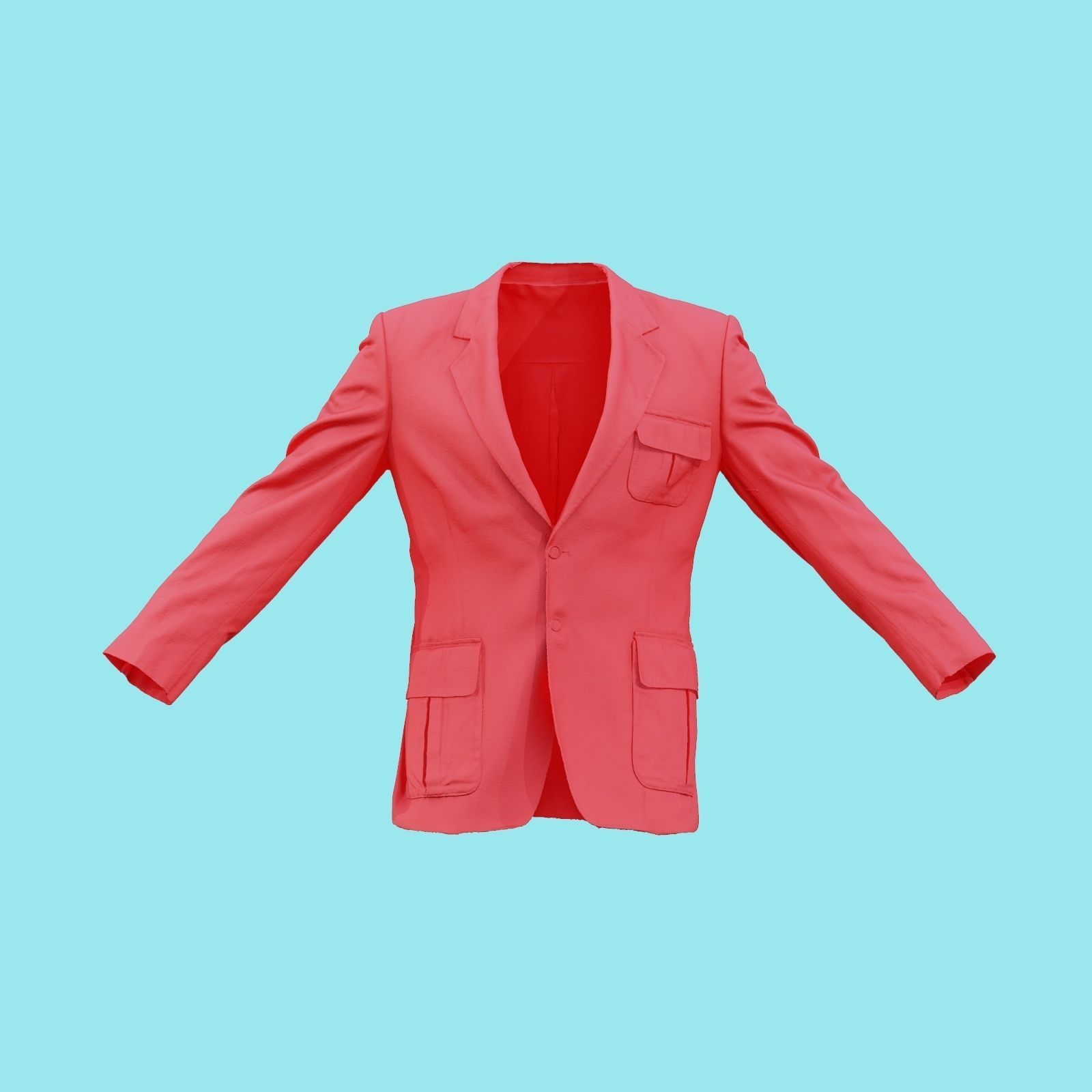 Suit C Vest Low-poly 3D model_18