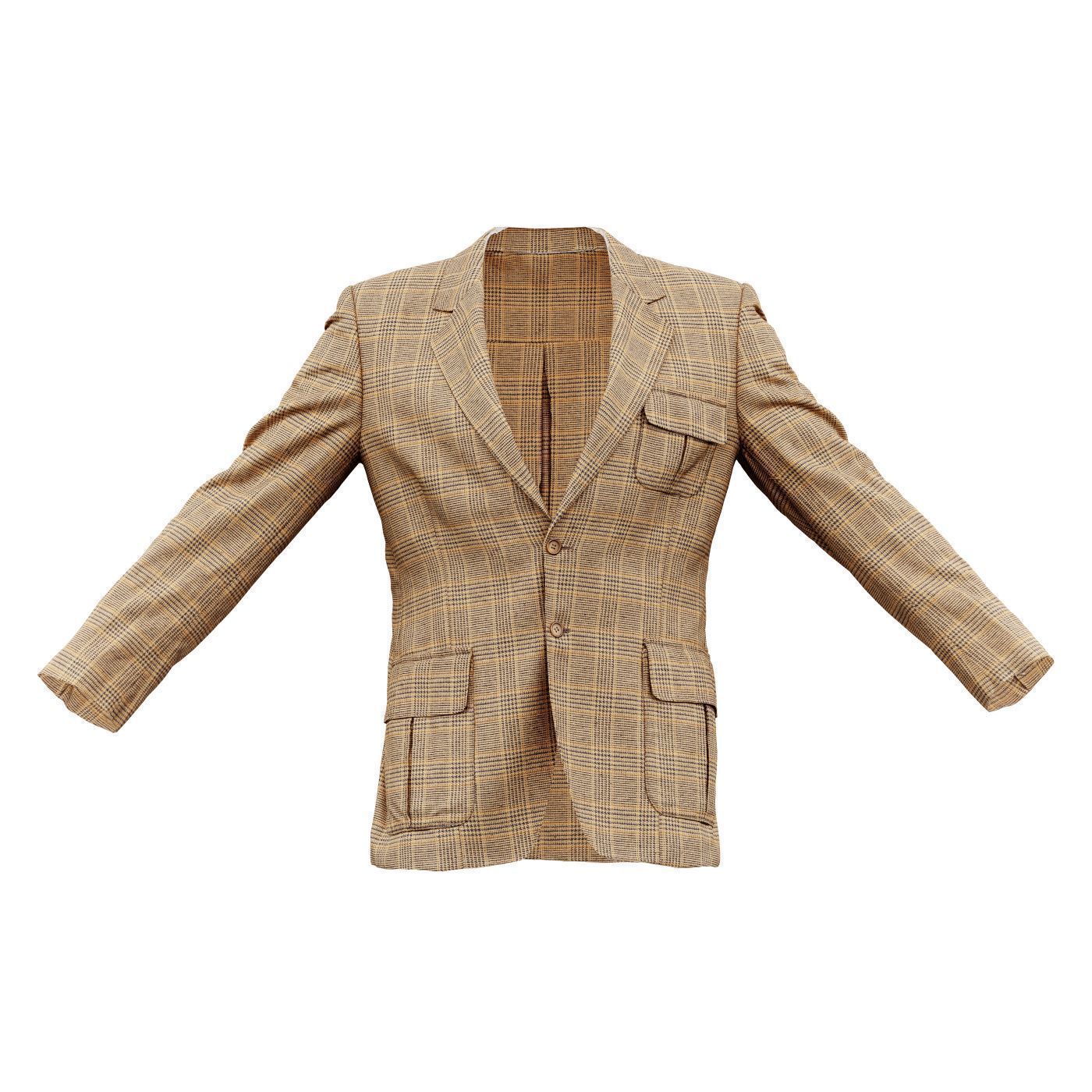 Suit C Vest Low-poly 3D model_2