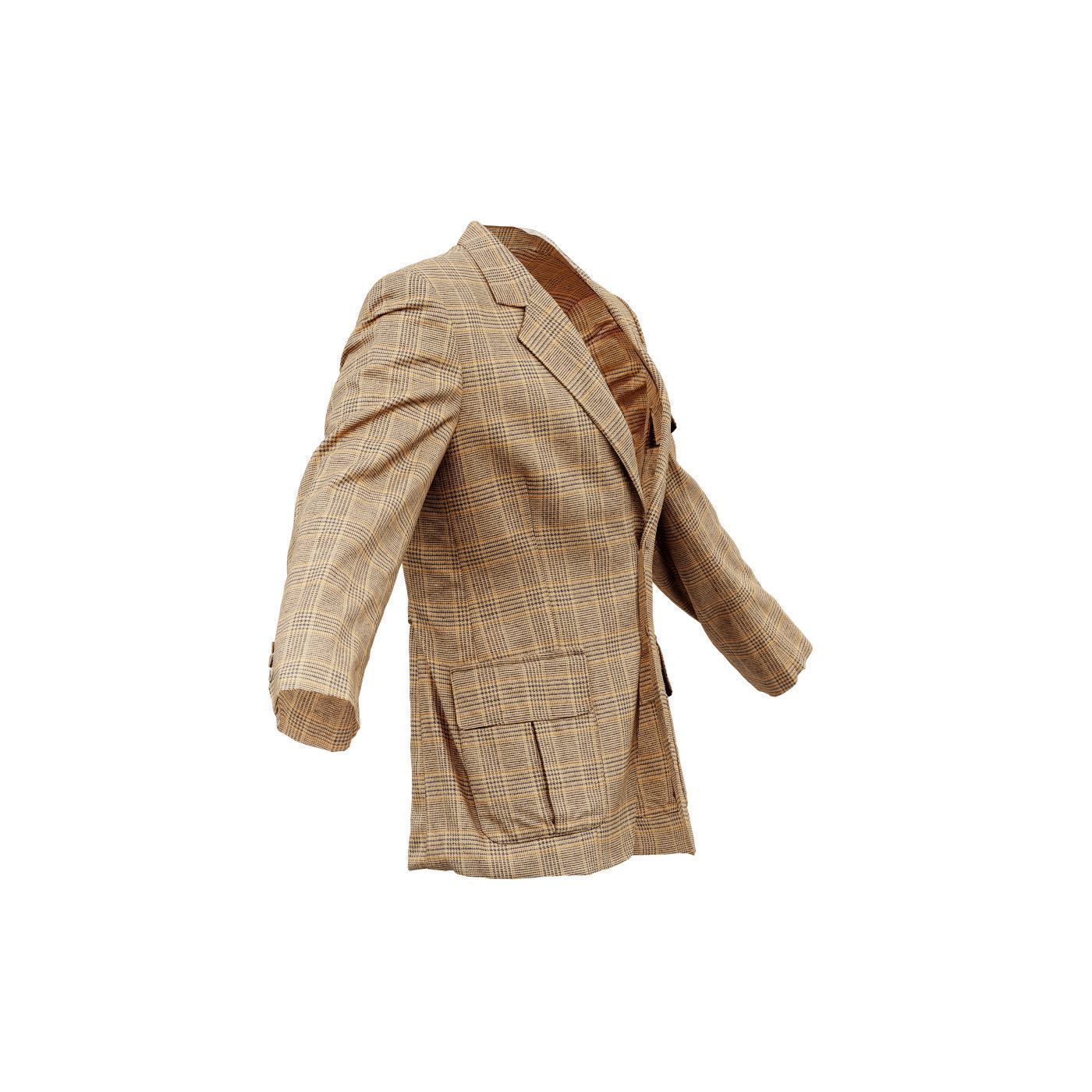 Suit C Vest Low-poly 3D model_4