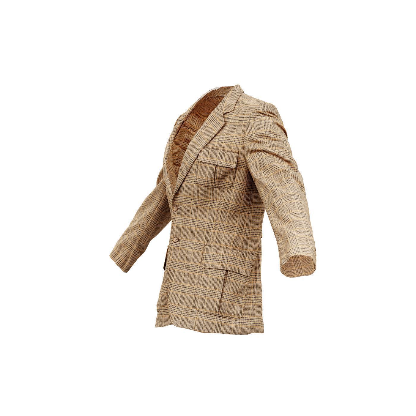 Suit C Vest Low-poly 3D model_12