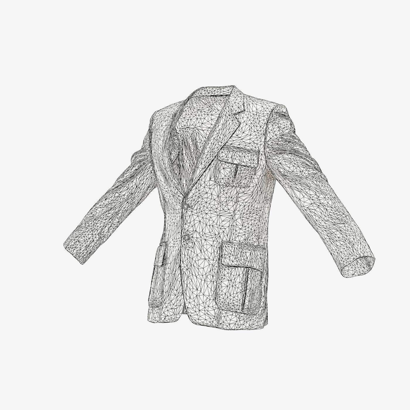 Suit C Vest Low-poly 3D model_14