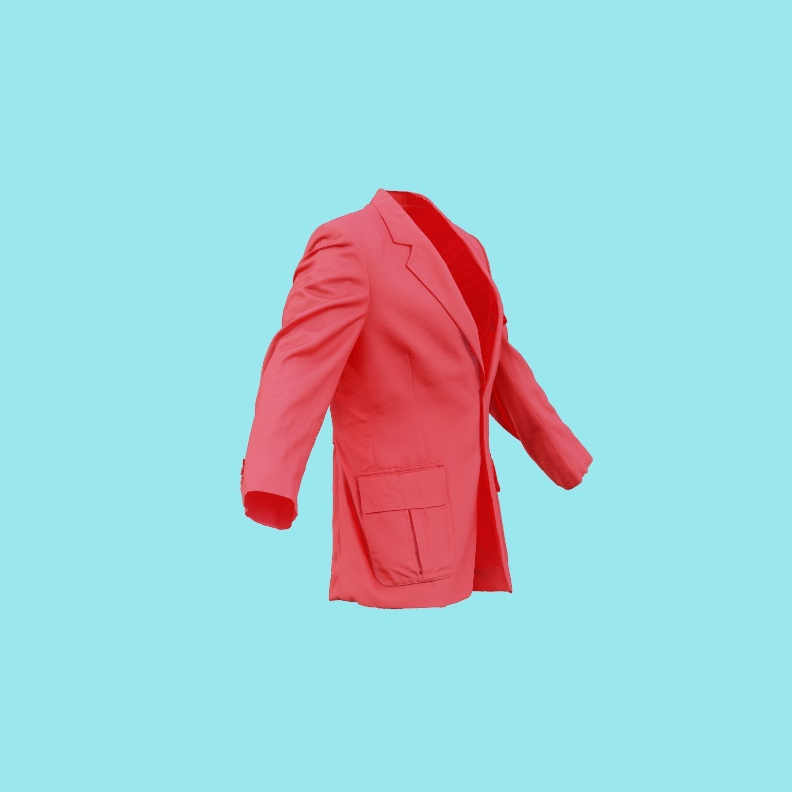 Suit C Vest Low-poly 3D model_19