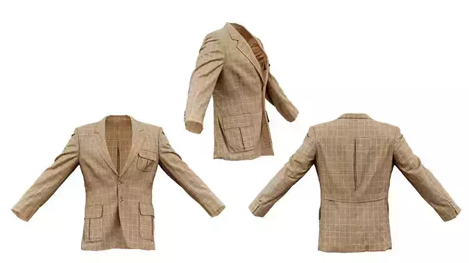 Suit C Vest Low-poly 3D model