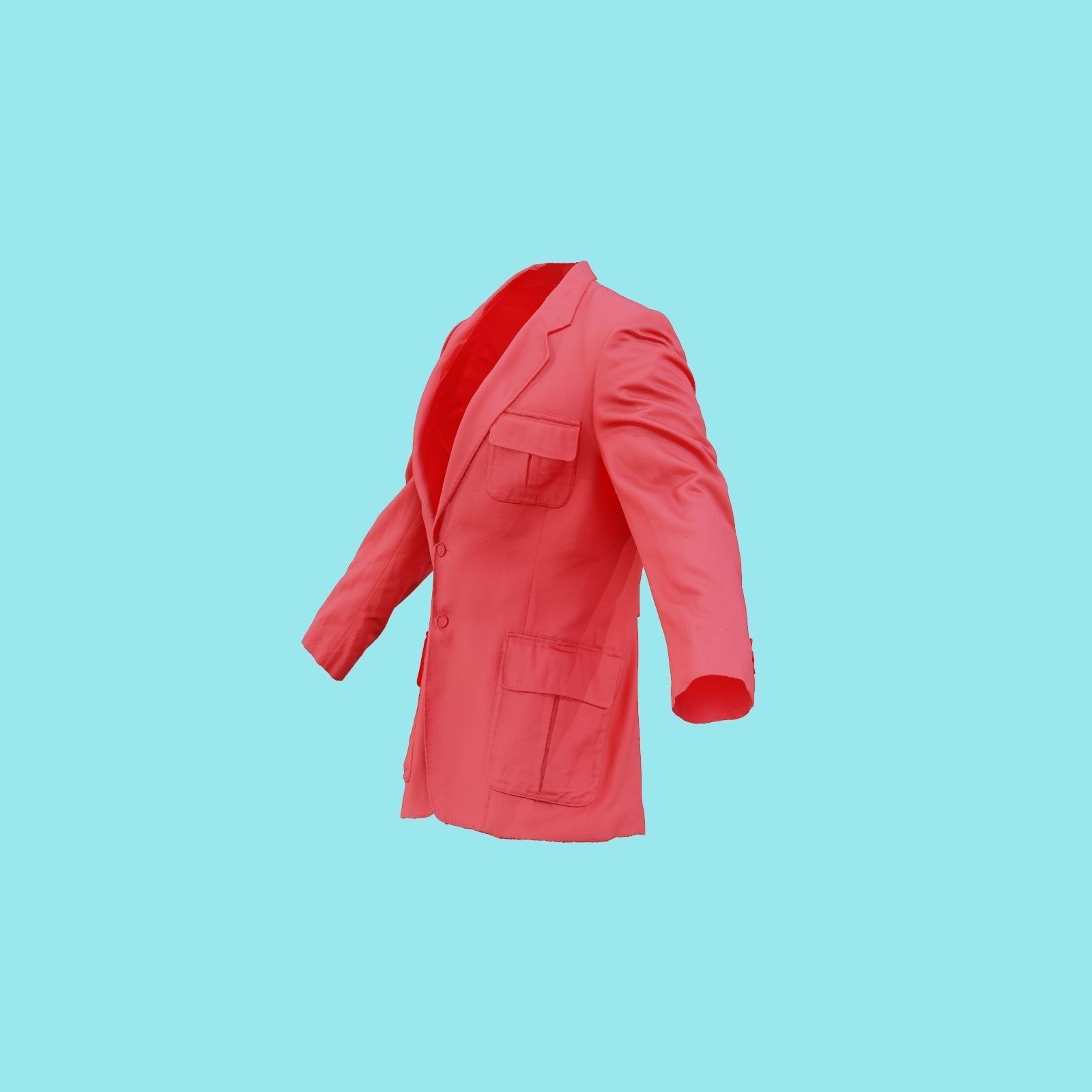 Suit C Vest Low-poly 3D model_23