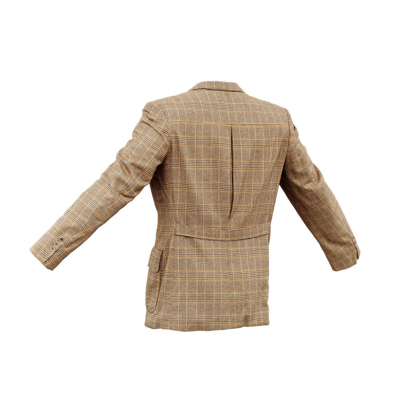 Suit C Vest Low-poly 3D model_9