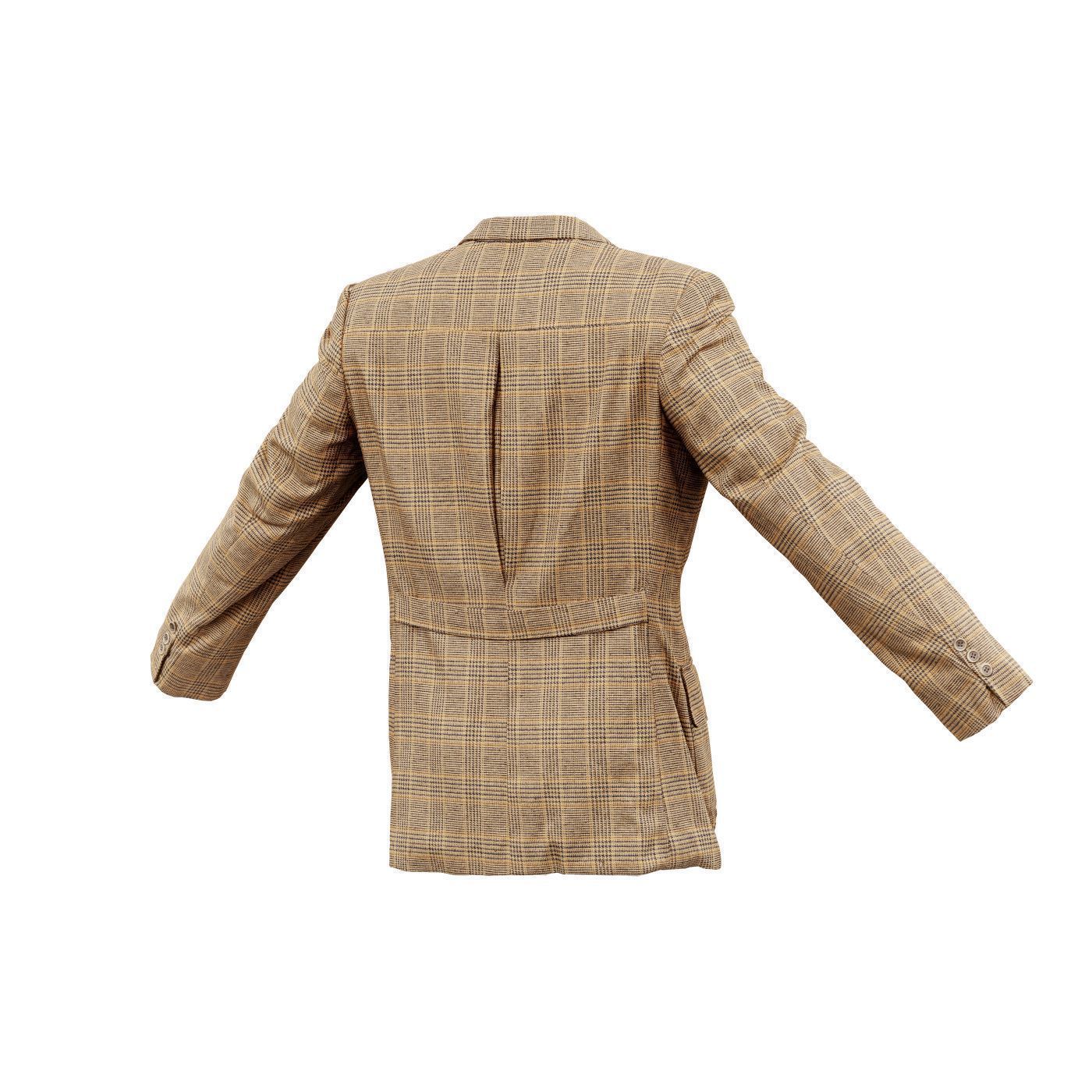 Suit C Vest Low-poly 3D model_7