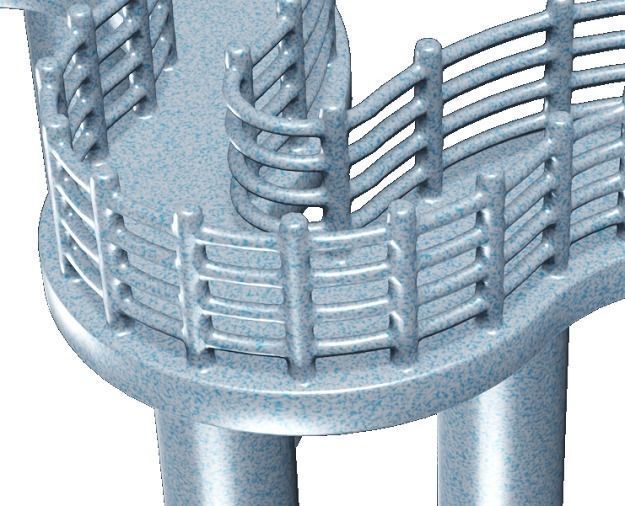 Spectacular Curve Bridge Low-poly 3D model_2