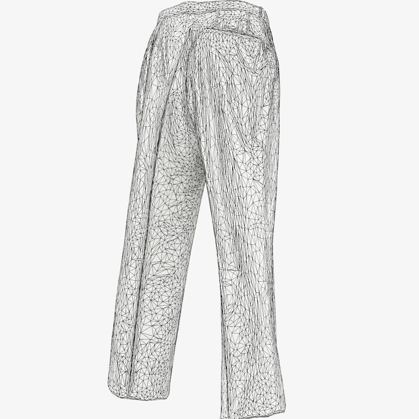Suit C Trousers Low-poly 3D model_15