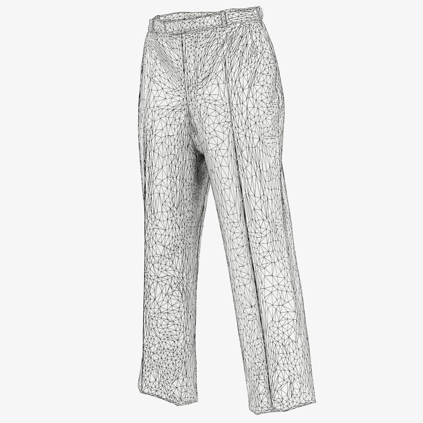 Suit C Trousers Low-poly 3D model_14