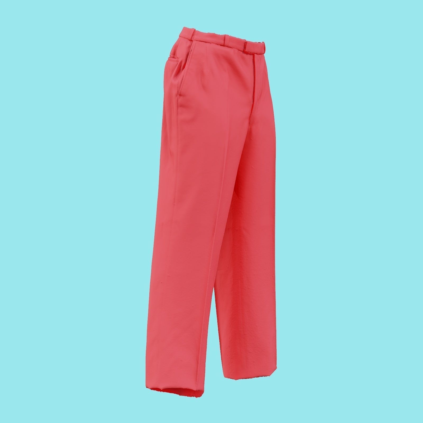 Suit C Trousers Low-poly 3D model_19