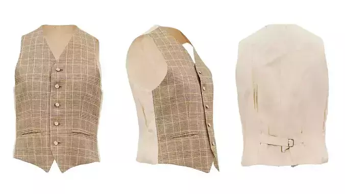 Suit C Gilet Low-poly 3D model