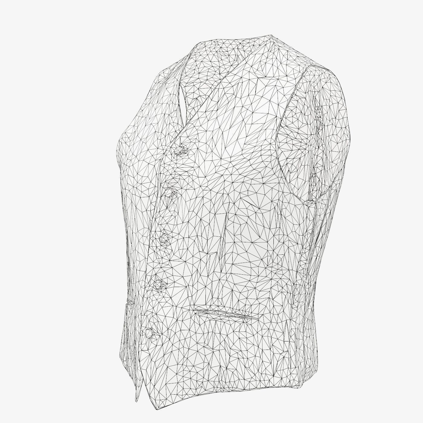 Suit C Gilet Low-poly 3D model_14