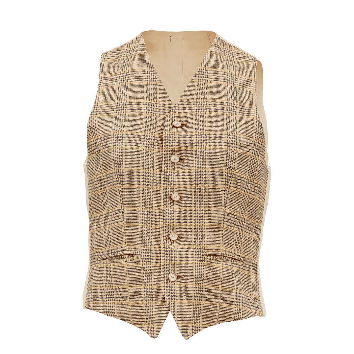 Suit C Gilet Low-poly 3D model_2