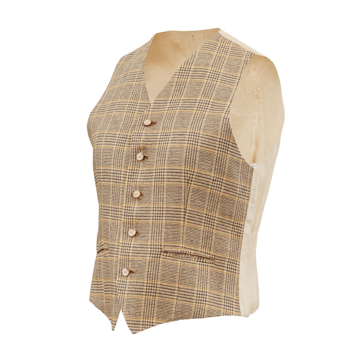 Suit C Gilet Low-poly 3D model_13