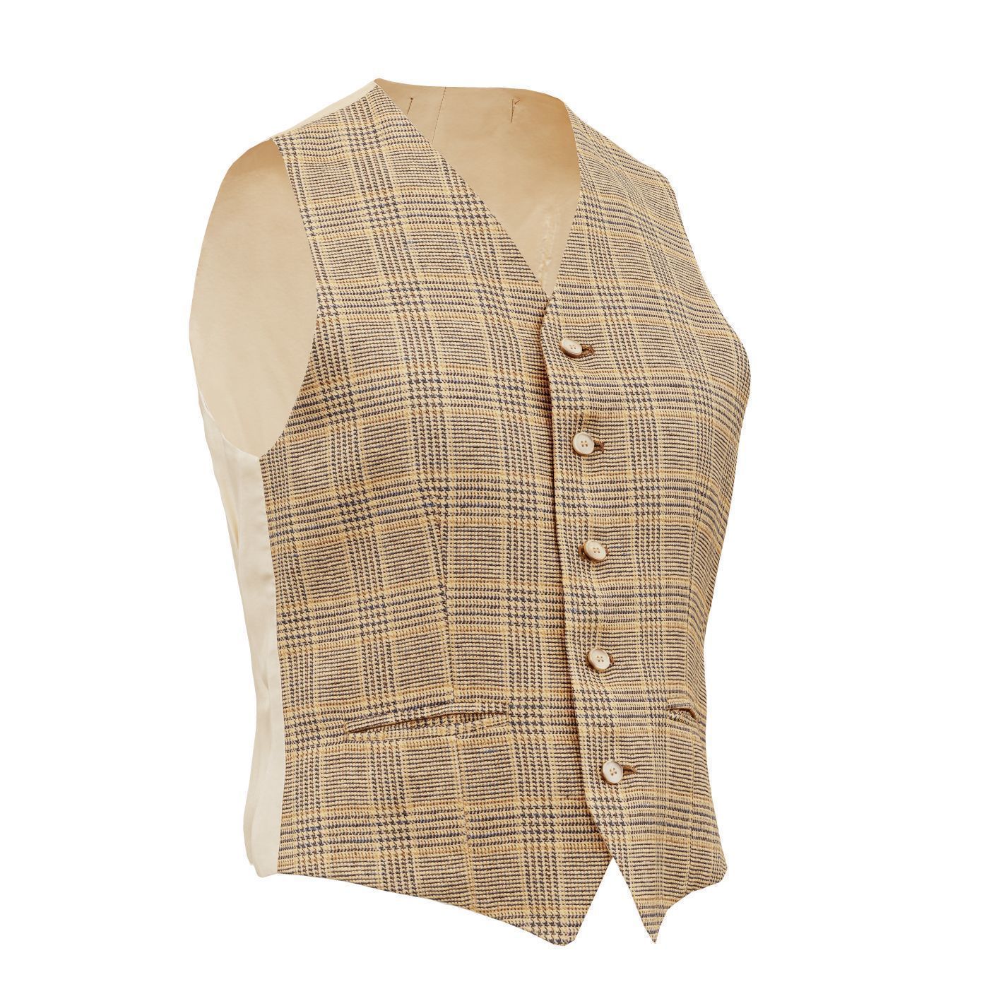 Suit C Gilet Low-poly 3D model_3