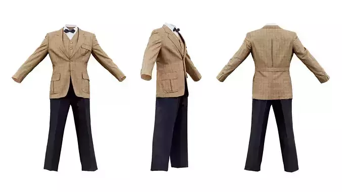 Suit C Full Closed Low-poly 3D model