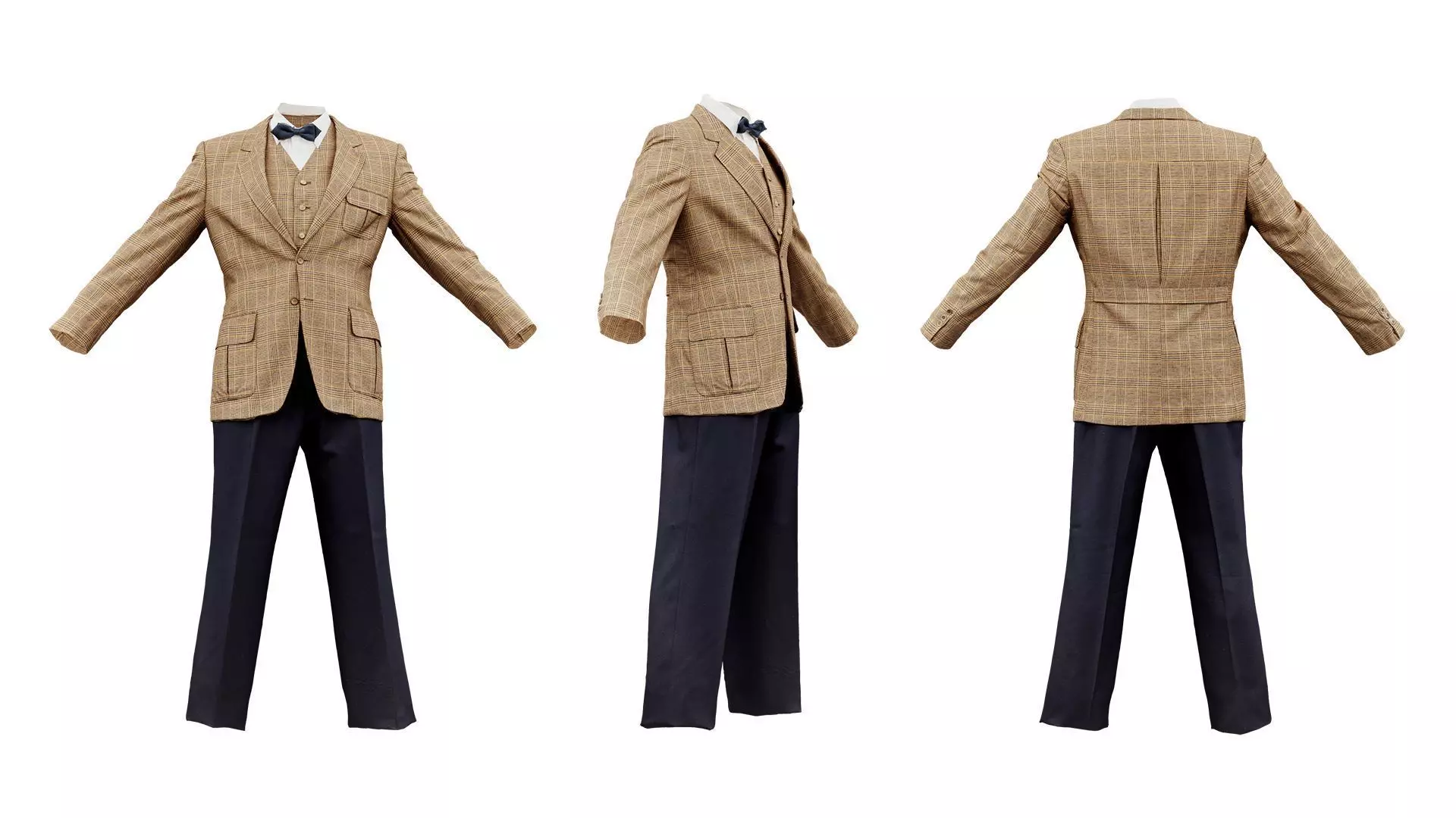 Suit C Full Closed Low-poly 3D model_0