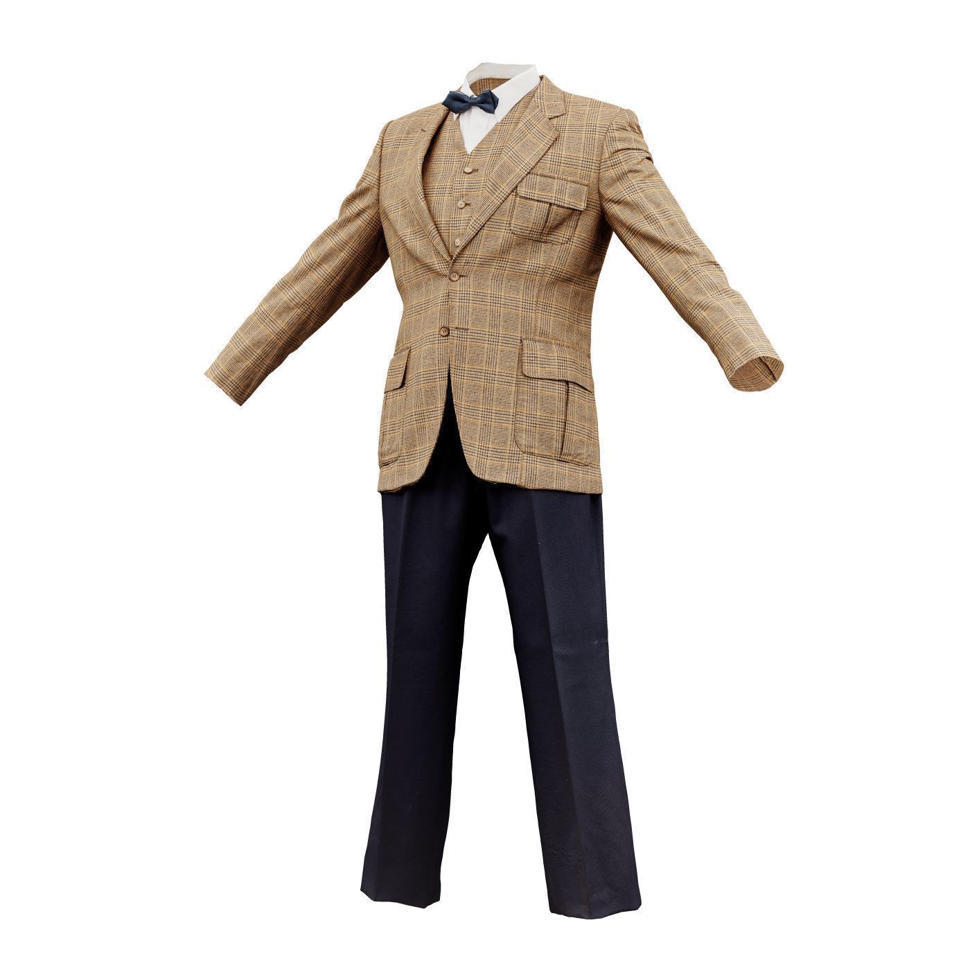 Suit C Full Closed Low-poly 3D model_13