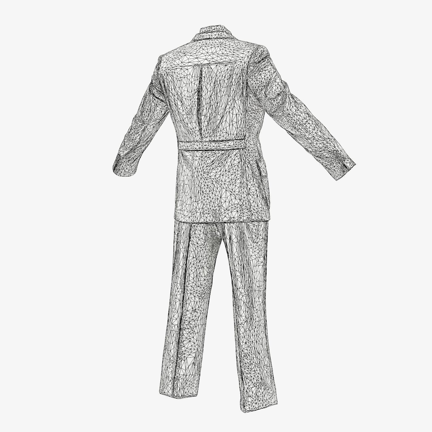 Suit C Full Closed Low-poly 3D model_15