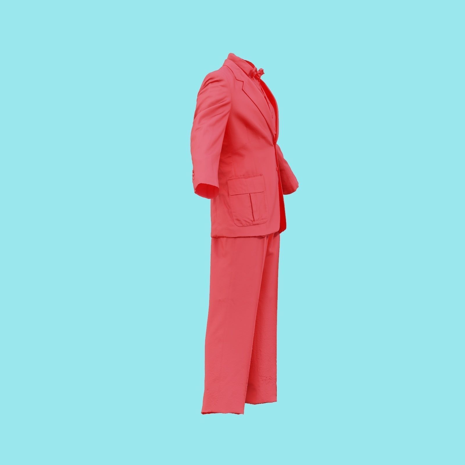 Suit C Full Closed Low-poly 3D model_19