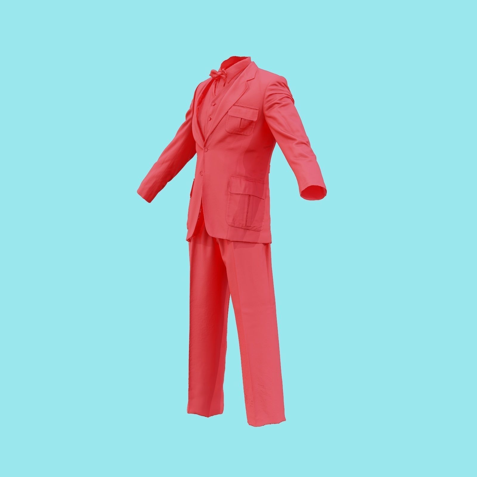 Suit C Full Closed Low-poly 3D model_23