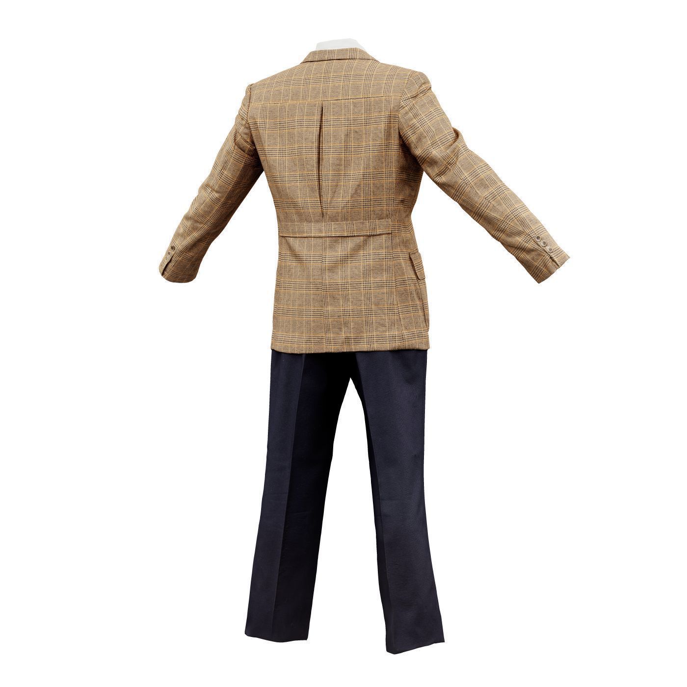 Suit C Full Closed Low-poly 3D model_7