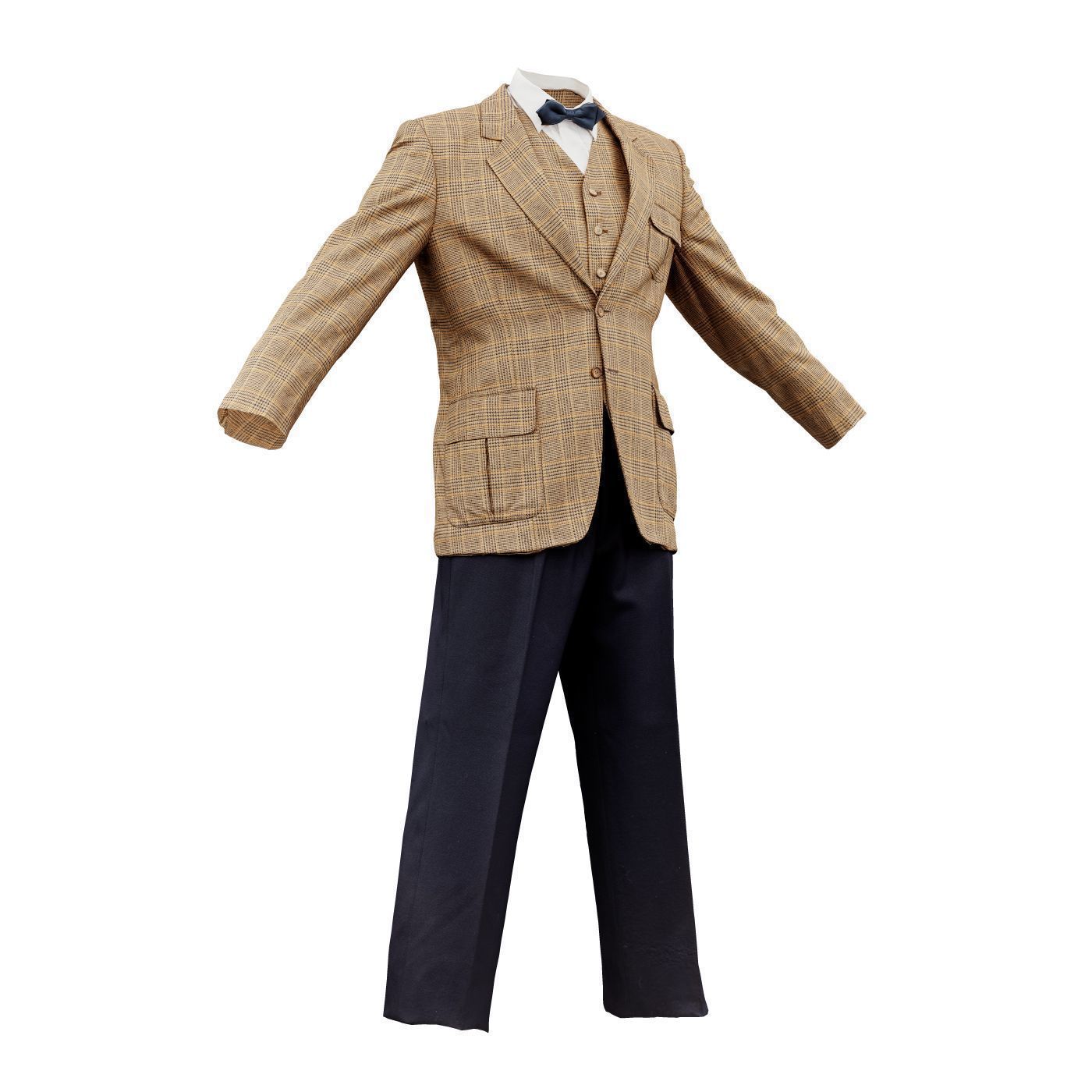 Suit C Full Closed Low-poly 3D model_3