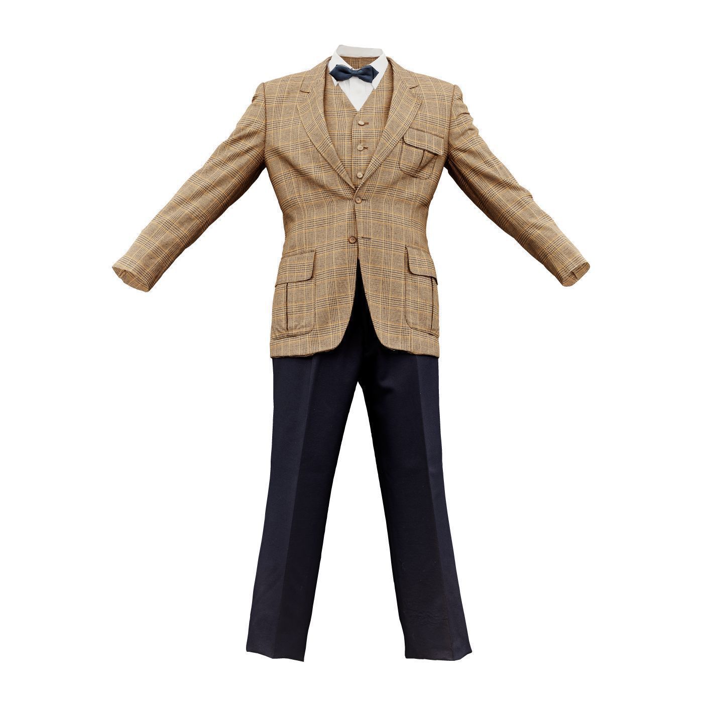 Suit C Full Closed Low-poly 3D model_2