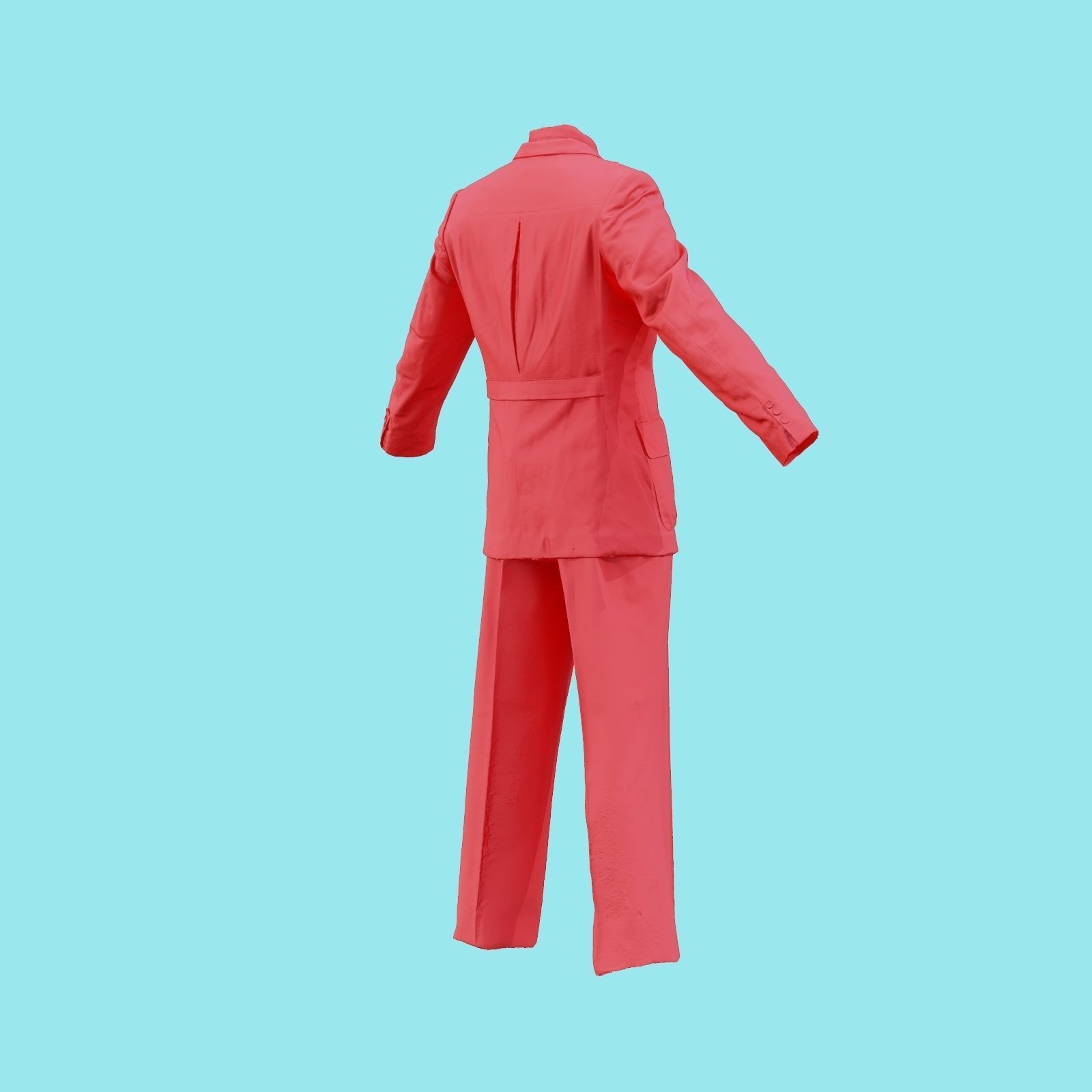 Suit C Full Closed Low-poly 3D model_20