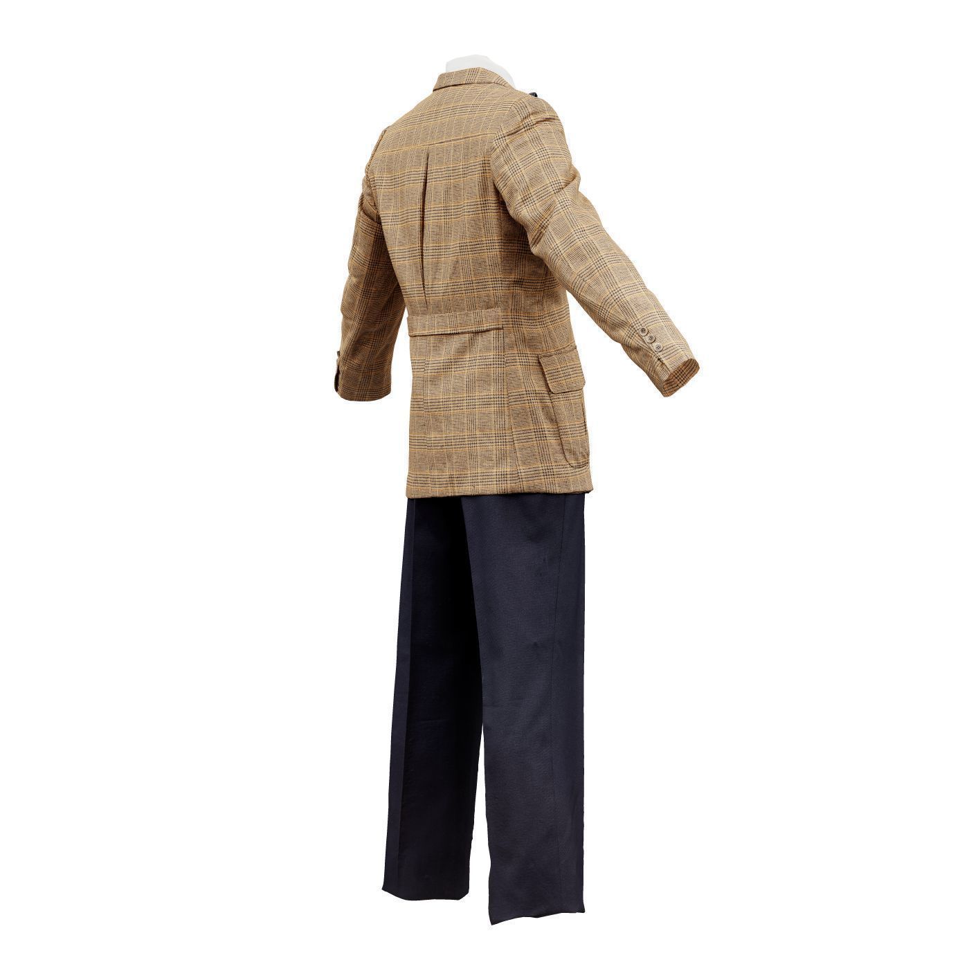 Suit C Full Closed Low-poly 3D model_6