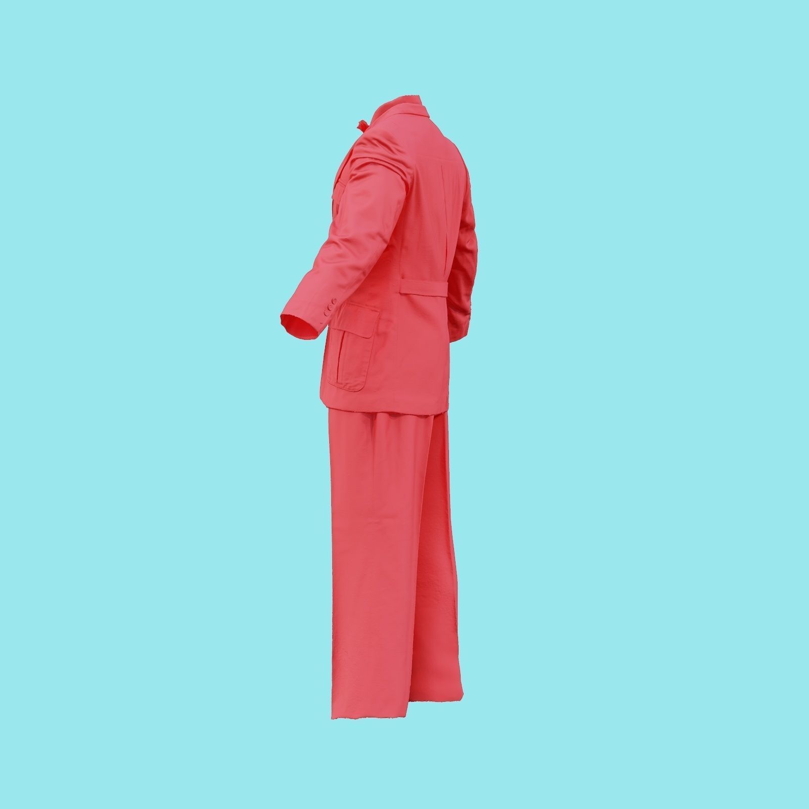Suit C Full Closed Low-poly 3D model_22