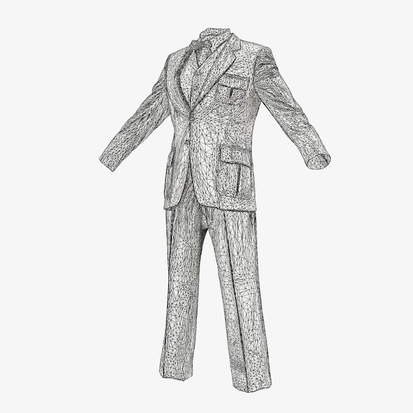 Suit C Full Closed Low-poly 3D model_14