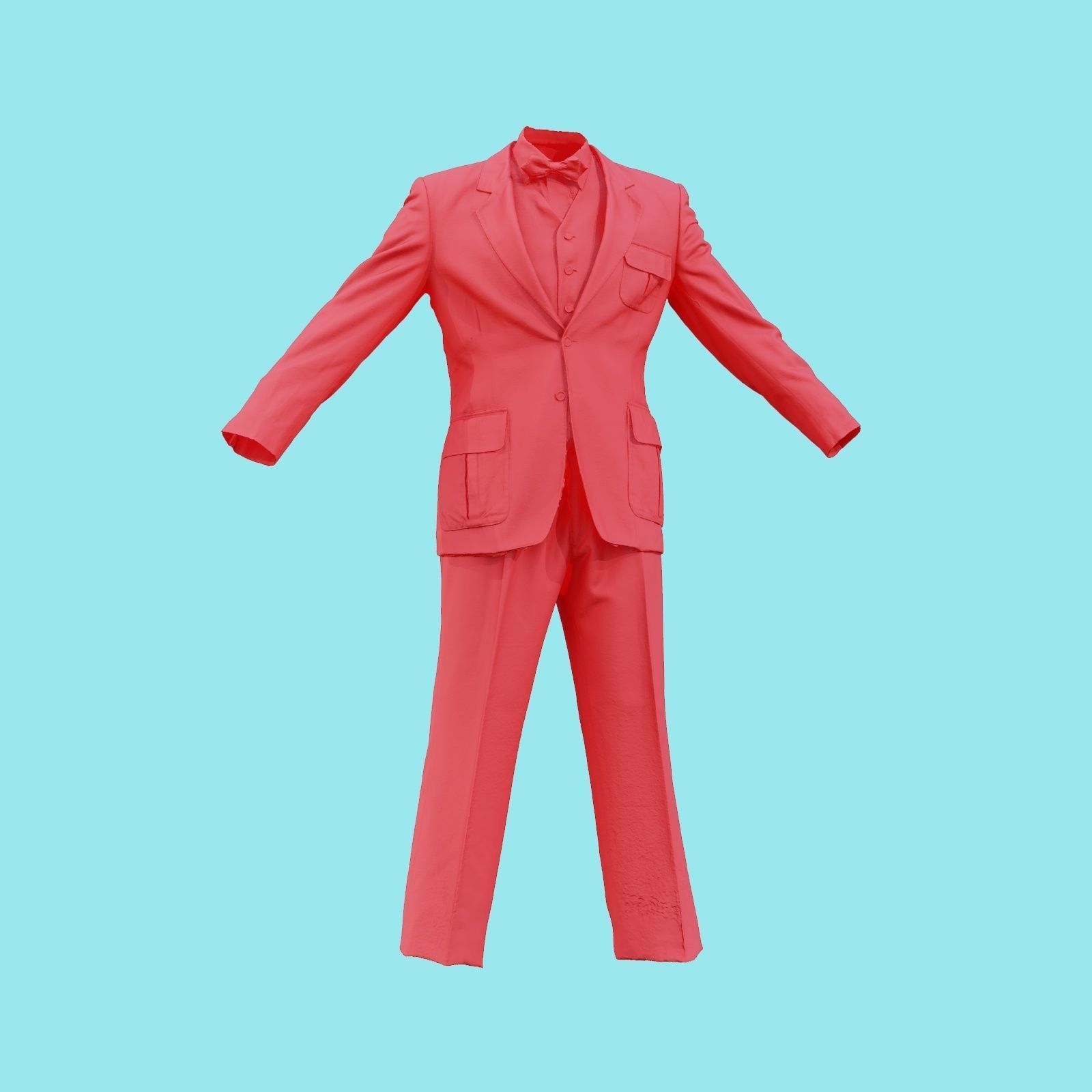 Suit C Full Closed Low-poly 3D model_18